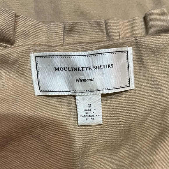 Moulinette Soeurs Anthropologie Khaki Safari Trench Military Shirt Dress 2 read - Picture 2 of 2